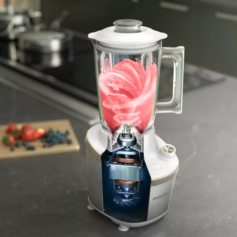 Philips 7000 Series HR3760/01 Μπλέντερ 2 L Stand μπλέντερ 1500 W ανοξείδωτο ατσάλι, λευκό
