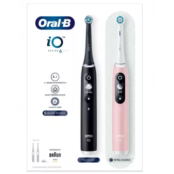 Oral-B iO 6 Ενηλίκων περιστροφική οδοντόβουρτσα μαύρο, ροζ