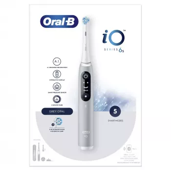 Oral-B iO 6S Οδοντόβουρτσα δονήσεων ενηλίκων γκρι, λευκό