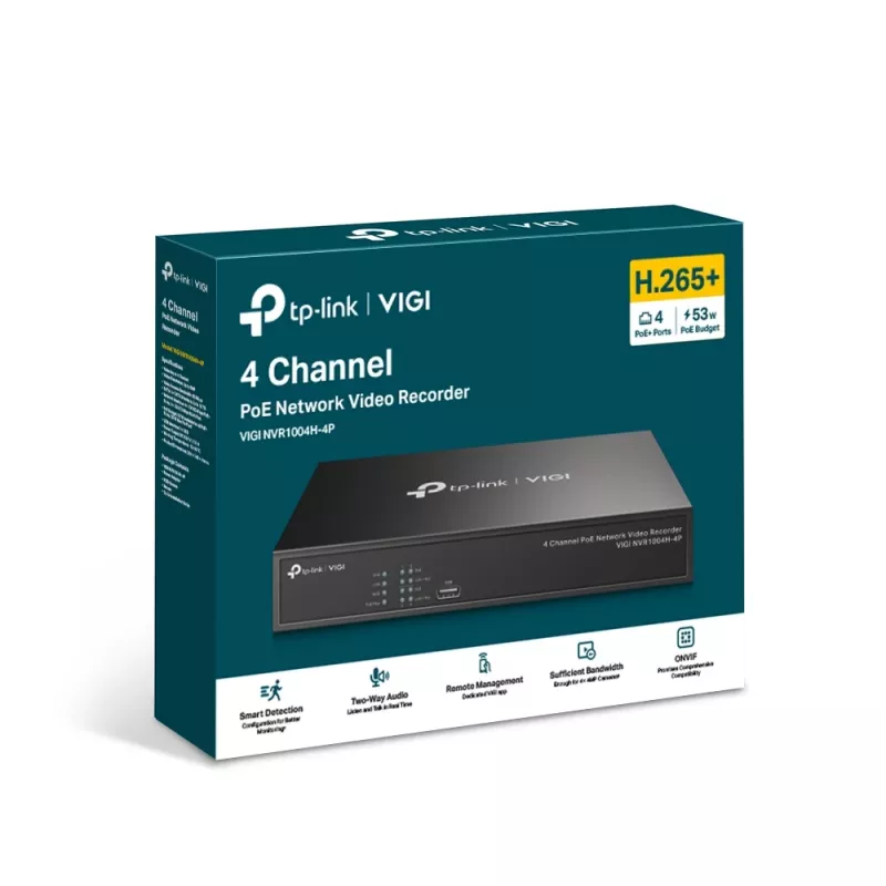 TP-Link VIGI 4-κάναλος PoE+ Εγγραφέας βίντεο δικτύου