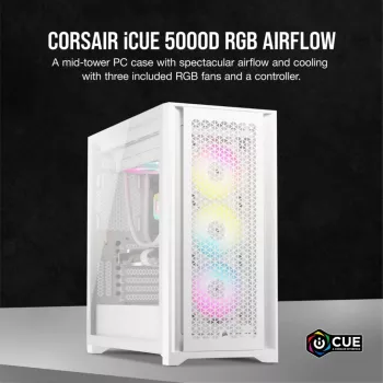 Κουτί PC Corsair iCUE 5000D RGB Airflow Midi-Tower Λευκό