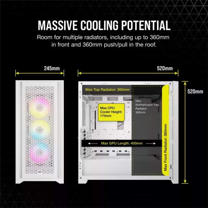 Κουτί PC Corsair iCUE 5000D RGB Airflow Midi-Tower Λευκό