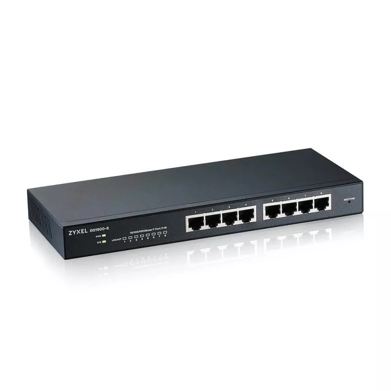 Zyxel GS1900-8 Managed L2 Gigabit Ethernet (10/100/1000) Μαύρο