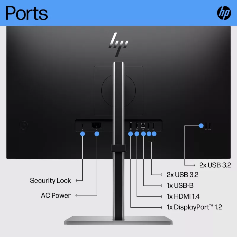 Οθόνη HP E27 G5 FHD, 68,6 cm (27 ίντσες), 1920 x 1080 pixel, Full HD, LCD, 5 ms, μαύρη