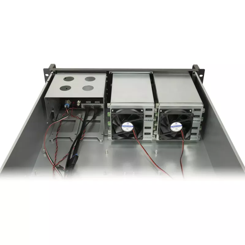 Inter-Tech IPC 3U-3508 σασί διακομιστή αποθήκευσης, rack 48,3 cm 3U, ATX, SATA/SAS Hot-Swap, 2x εξωτερικές θέσεις 5,25 ιντσών, χωρίς τροφοδοτικό, μαύρο