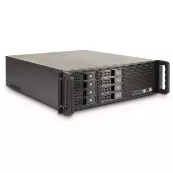 Inter-Tech IPC 3U-3508 σασί διακομιστή αποθήκευσης, rack 48,3 cm 3U, ATX, SATA/SAS Hot-Swap, 2x εξωτερικές θέσεις 5,25 ιντσών, χωρίς τροφοδοτικό, μαύρο
