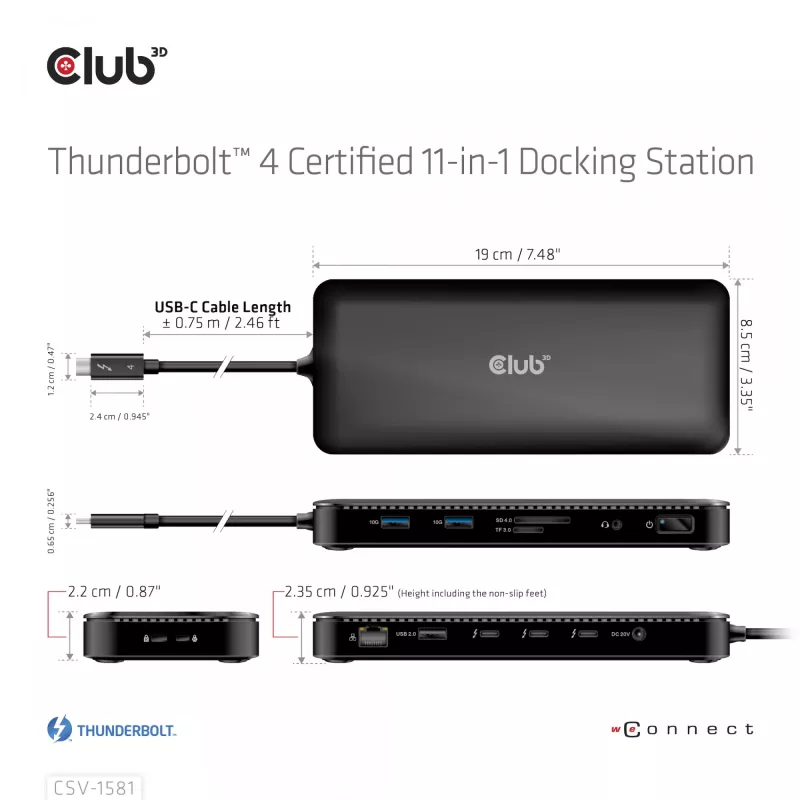 Σταθμός σύνδεσης CLUB3D Thunderbolt 4 Certified 11-in-1 140W