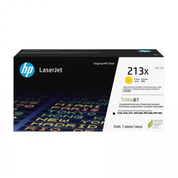 HP 213X Υψηλής Απόδοσης Κίτρινο Γνήσιο Μελανοδοχείο Toner LaserJet, 6000 σελίδες, Κίτρινο, 1 τεμ.