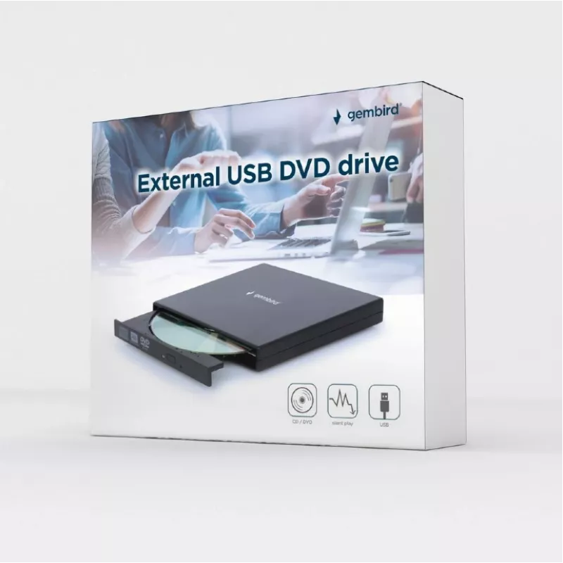 GEMBIRD Εξωτερική Μονάδα Εγγραφής USB-DVD 24x - Μαύρο