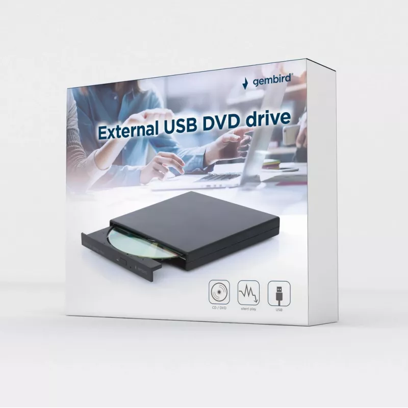 GEMBIRD Εξωτερική Μονάδα Εγγραφής USB-DVD 24x - Μαύρο