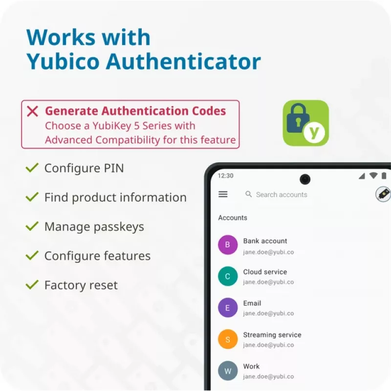 YUBICO Κλειδί Ασφαλείας NFC USB-A