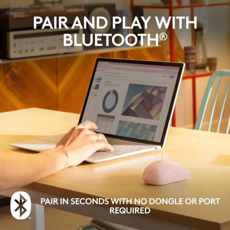 LOGITECH M240 Αθόρυβο Ποντίκι - Bluetooth - Ροζ