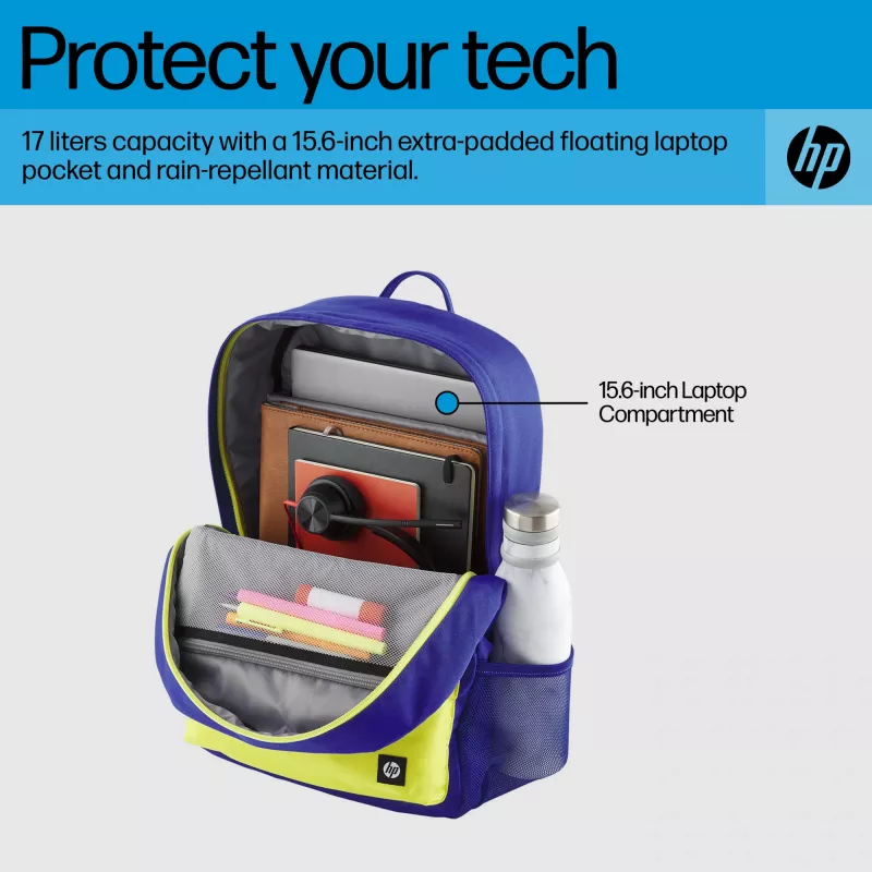 Casual Σακίδιο Πλάτης HP Campus Blue Backpack Μπλε Κίτρινο Πολυεστέρας 295x185x435mm