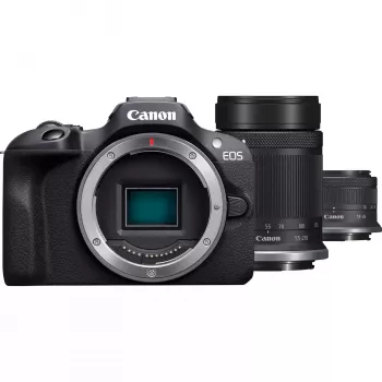Canon EOS R100 Kit με RF-S 18-45mm f/4.5-6.3 IS STM και RF-S 55-210mm f/5-7.1 IS STM, μαύρο (6052C023)