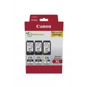 Canon 5437C004 Μελανοταινία 3 τεμ. Γνήσια υψηλής (XL) απόδοσης Μαύρο, Κυανό, Ματζέντα, Κίτρινο