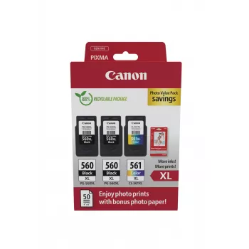 Canon 3712C012 μελανοδοχείο 3 τεμ. γνήσιο υψηλής απόδοσης (XL) μαύρο, κυανό, ματζέντα, κίτρινο