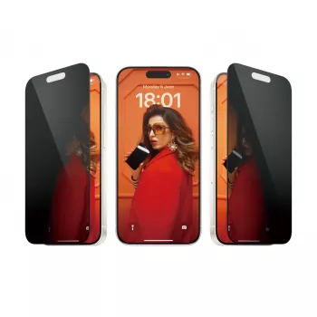 PanzerGlass ® Προστασία οθόνης απορρήτου iPhone 15 Pro | Ultra-Wide Fit με EasyAligner