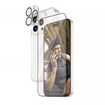 PanzerGlass 3-in-1 Pack iPhone 15 Pro Tempered Glass Διαφανής