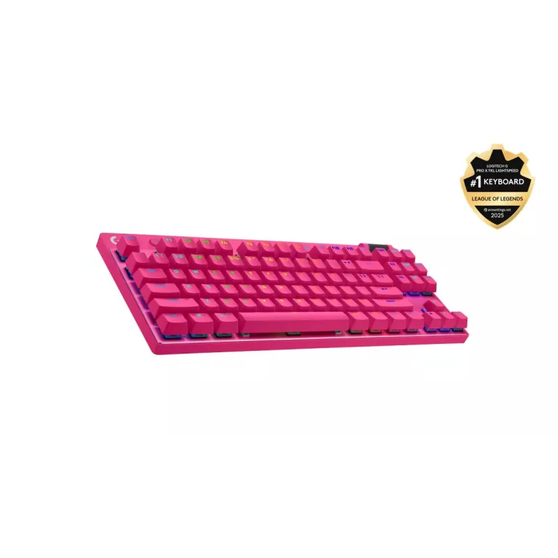 LOGITECH G Pro X TKL Lightspeed Πληκτρολόγιο Gaming - Bluetooth - ροζ US International απτικό