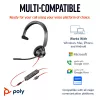 HP Poly Blackwire 3315 Mono USB-C Headset +βύσμα 3,5 mm + προσαρμογέας USB-C/A
