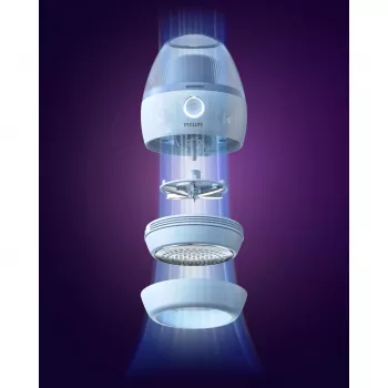 Ξυριστική μηχανή χνουδιού Philips GCA2100/20, μπλε, λεπίδες από ανοξείδωτο ατσάλι, λειτουργία με μπαταρία, αυτονομία 90 min