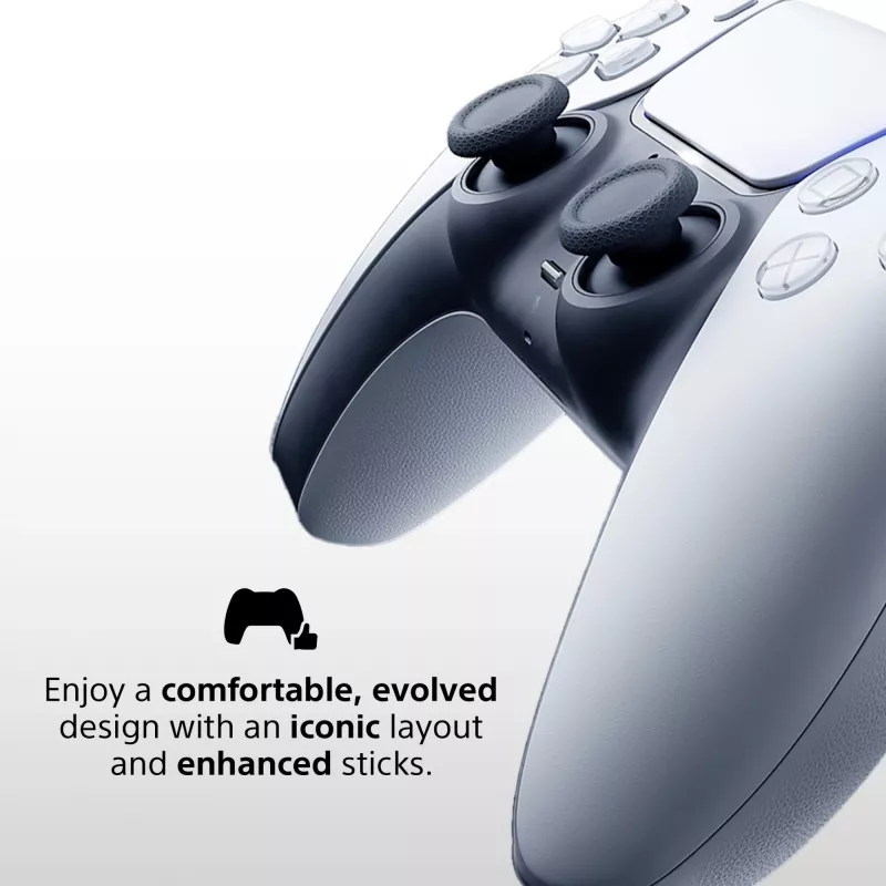 Gamepad Sony DualSense Wireless Controller V2 – PlayStation 5, Bluetooth/USB, USB-C, ενσωματωμένη μπαταρία, λευκό