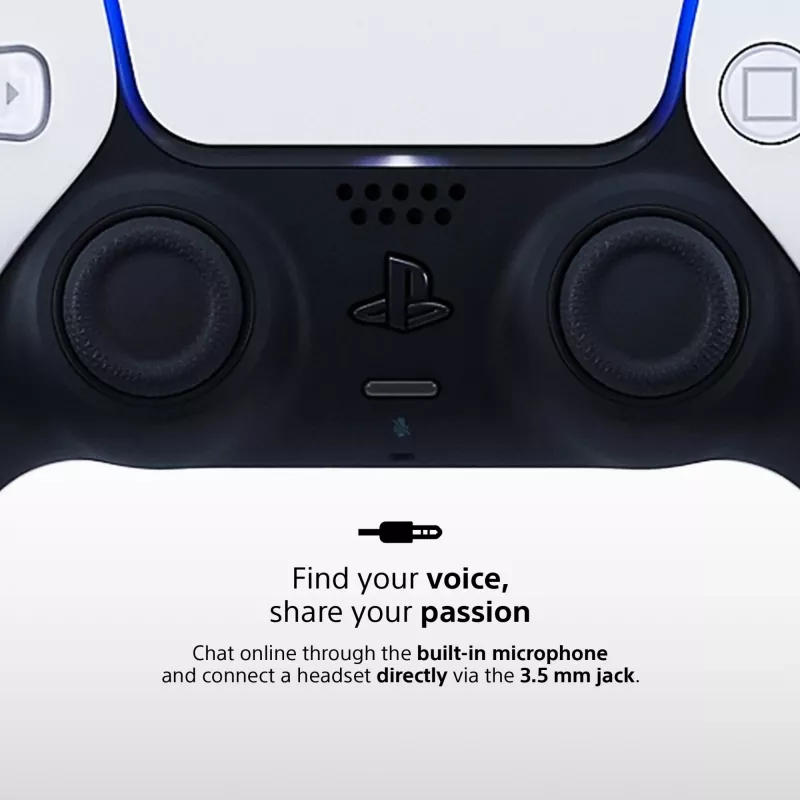 Gamepad Sony DualSense Wireless Controller V2 – PlayStation 5, Bluetooth/USB, USB-C, ενσωματωμένη μπαταρία, λευκό