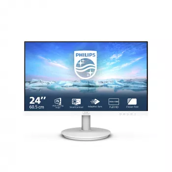 Philips V Line 241V8AW/00 Οθόνη υπολογιστή 60,5 cm (23,8 ίντσες) 1920 x 1080 Pixel Full HD LCD Λευκό