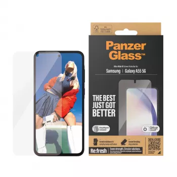 PanzerGlass ® μεμβράνη προστασίας οθόνης Samsung Galaxy A55 5G | Ultra-Wide Fit με EasyAligner