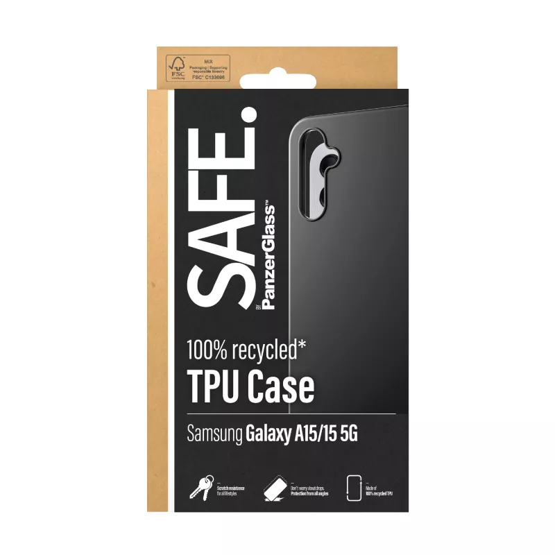 PanzerGlass SAFE. by ® θήκη TPU Samsung Galaxy A15 | A15 5G | μαύρο
