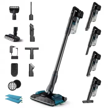 Philips 8000 series XC8057/01 ασύρματη κάθετη ηλεκτρική σκούπα, για στεγνό και υγρό καθάρισμα, κυκλωνική, χωρίς σακούλα, 0,6 l, Aqua Blue/Black