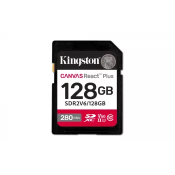 Kingston Technology 128 GB Canvas React Plus SDXC UHS-II 280R/100W U3 V60 για Full HD/4K
