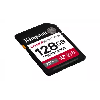 Kingston Technology 128 GB Canvas React Plus SDXC UHS-II 280R/100W U3 V60 για Full HD/4K