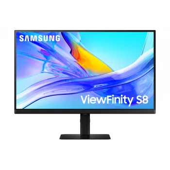Samsung ViewFinity S8 S27D800UAU (LS27D800UAUXEN) οθόνη 68,6 cm (27 ιντσών) 4K UHD IPS, 3840 x 2160, 60 Hz, HDR10, USB-C 90W, ρυθμιζόμενου ύψους, μαύρη