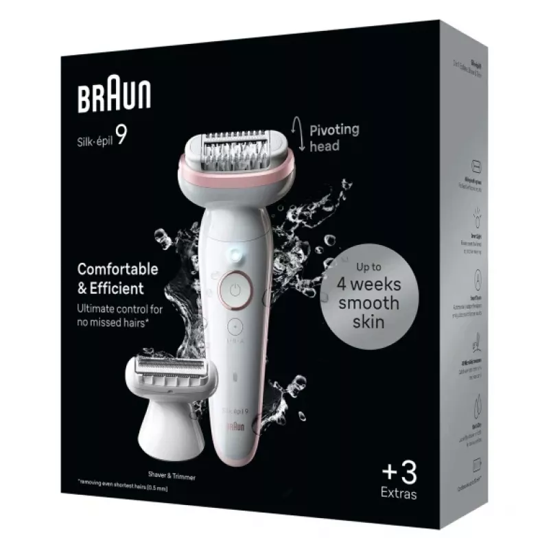 Braun Silk-epil 9 9-030 Αποτριχωτική συσκευή, 40 τσιμπιδάκια, λευκό