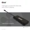 Club3D CSV-1548 USB-C hub, 4x USB-C 10 Gbps, 100W PD, μαύρο