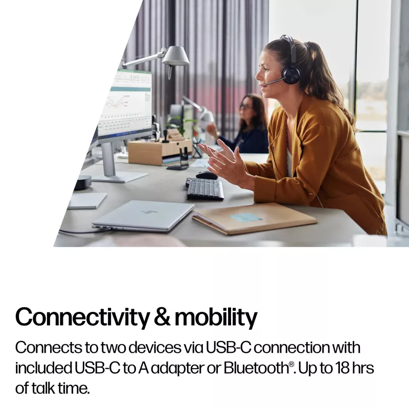 HP Poly Voyager Focus 2 Headset USB-C-C +Αντάπτορας USB-C/A