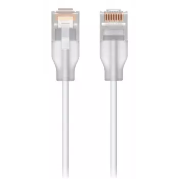 Καλώδιο δικτύου Patch UBIQUITI UACC-Cable-Patch-EL-1M-W — Cat6, 1 m, 2,5 GbE, PoE++ (4PPoE), διαφανές, RJ-45 βύσμα–βύσμα