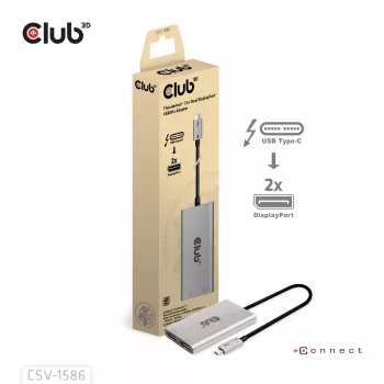 CLUB3D Thunderbolt™ 3 σε DisplayPort™ Dual Monitor Adapter 4K60Hz M/F
