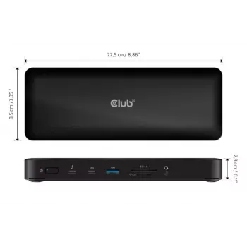 CLUB3D CSV-1583 Laptop Dock/Port Replicator Ενσύρματο Thunderbolt 4 Μαύρο