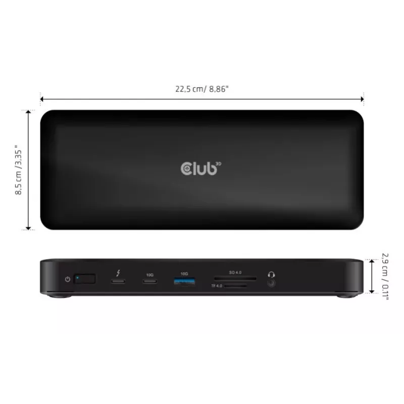 CLUB3D CSV-1583 Laptop Dock/Port Replicator Ενσύρματο Thunderbolt 4 Μαύρο