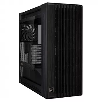 Κουτί PC ASUS ProArt PA602 Wood Edition Midi Tower Μαύρο — Ξύλο, υποστήριξη ATX/EATX, γυαλί, 4×3,5 inch / 8×2,5 inch, GPU έως 450 mm