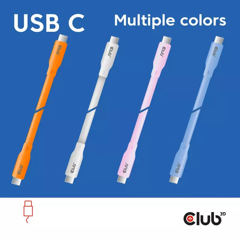 Καλώδιο USB-C CLUB3D CAC-3001 2m USB4 Gen 3x2 λευκό