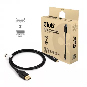 Καλώδιο USB Type-C σε DisplayPort 2.1, Club 3D CAC-1559, αμφίδρομο, πιστοποιημένο VESA DP80, 1 m