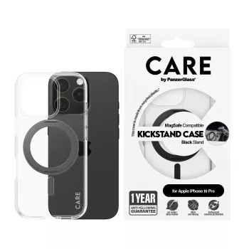 PanzerGlass CARE™ by ® Θήκη Διάφανη με μαύρο Kickstand & MagSafe iPhone 16 Pro