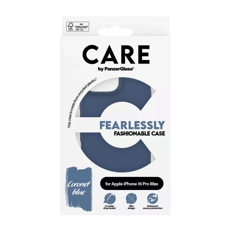 Θήκη PanzerGlass CARE by μοντέρνα θήκη Blue iPhone 16 Pro Max Διάφανο