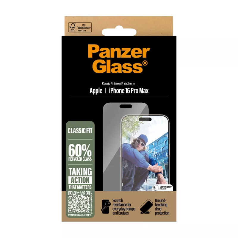 PanzerGlass ® Μεμβράνη Προστασίας Οθόνης iPhone 16 Pro Max | Classic Fit