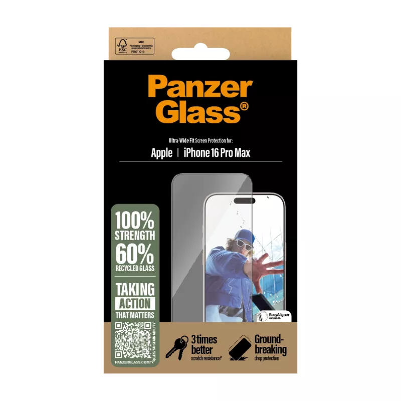 PanzerGlass® Μεμβράνη Προστασίας Οθόνης iPhone 16 Pro Max | Ultra-Wide Fit