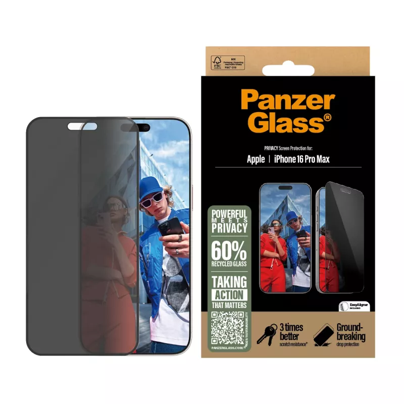 PanzerGlass ® Privacy Screen Protector iPhone 16 Pro Max | Ultra-Wide Fit με EasyAligner