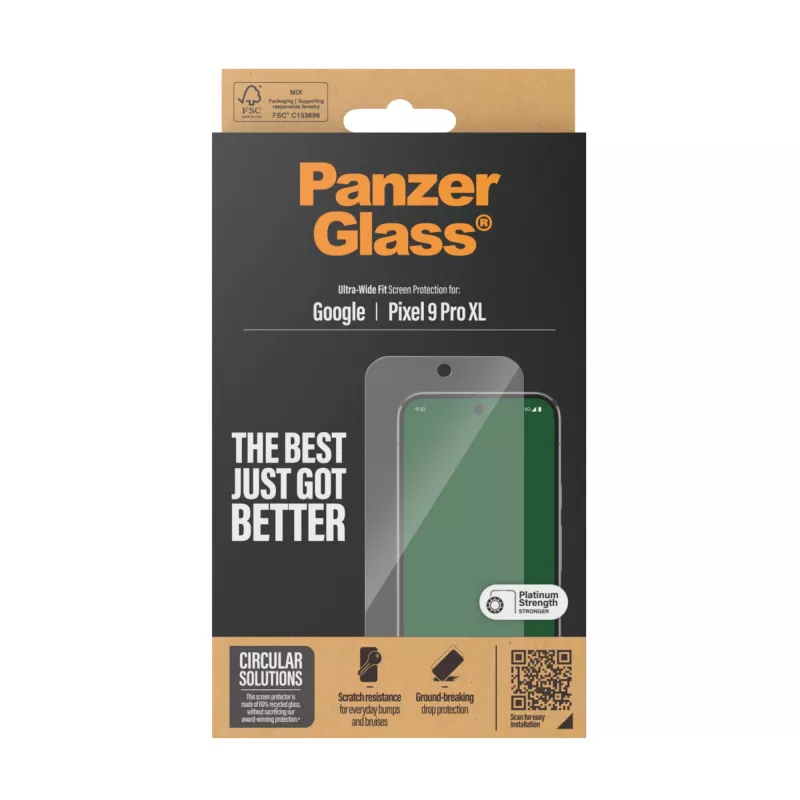 PanzerGlass® μεμβράνη προστασίας οθόνης Google Pixel 9 Pro XL | Ultra-Wide Fit